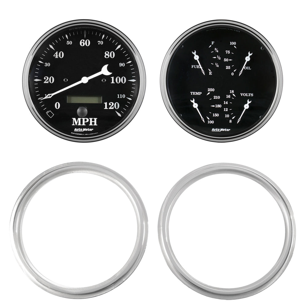 AutoMeter 2 Gauge Direct Fit Dash Kit, Chevy Truck 47-53, 2 Gauge, Old Tyme Black