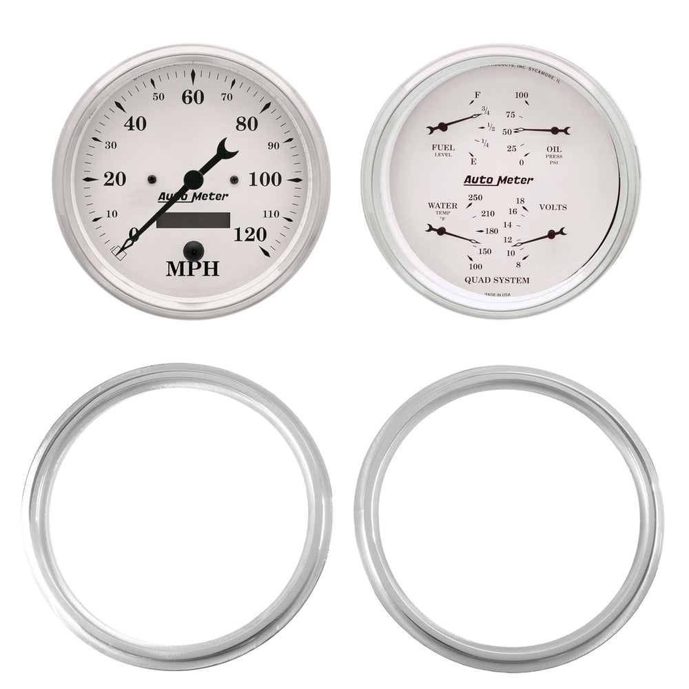 AutoMeter 2 Gauge Direct Fit Dash Kit, Chevy Truck 47-53, 2 Gauge, Old-Tyme White