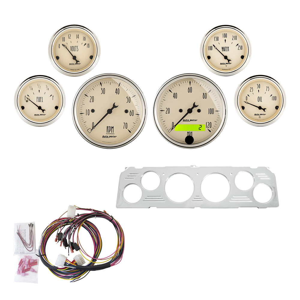 AutoMeter Direct Fit Dash Kit, Chevy Truck 64-66, Tach/MPH/Fuel/Oilp/Wtmp/Volt, AB