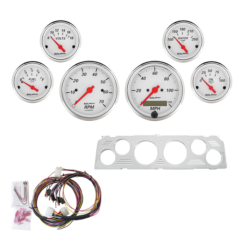 AutoMeter Direct Fit Dash Kit, Chevy Truck 64-66, Tach/MPH/Fuel/Oilp/Wtmp/Volt, AW