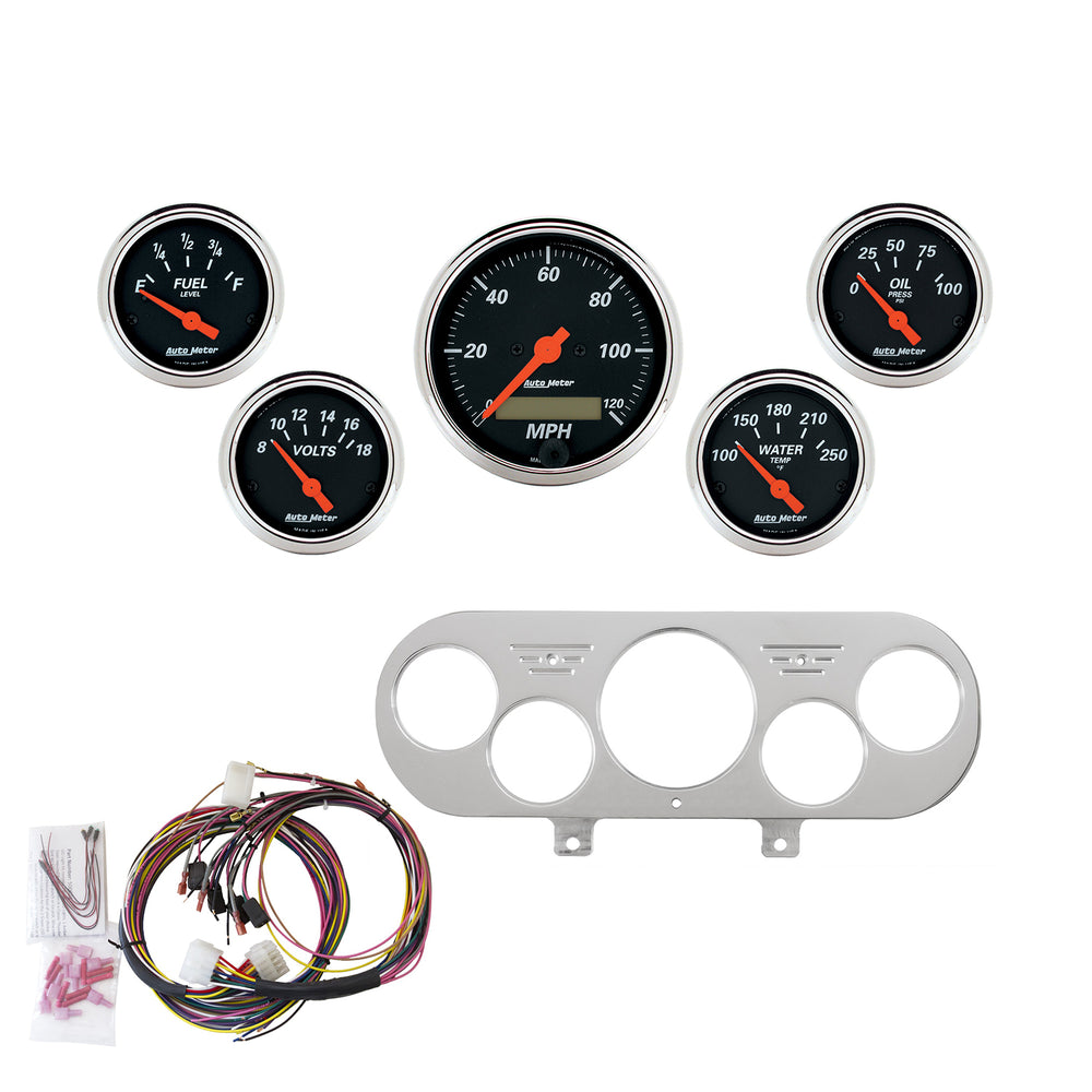 AutoMeter Direct Fit Dash Kit, Nova 62-65, MPH/Fuel/Oilp/Wtmp/Bat, DB