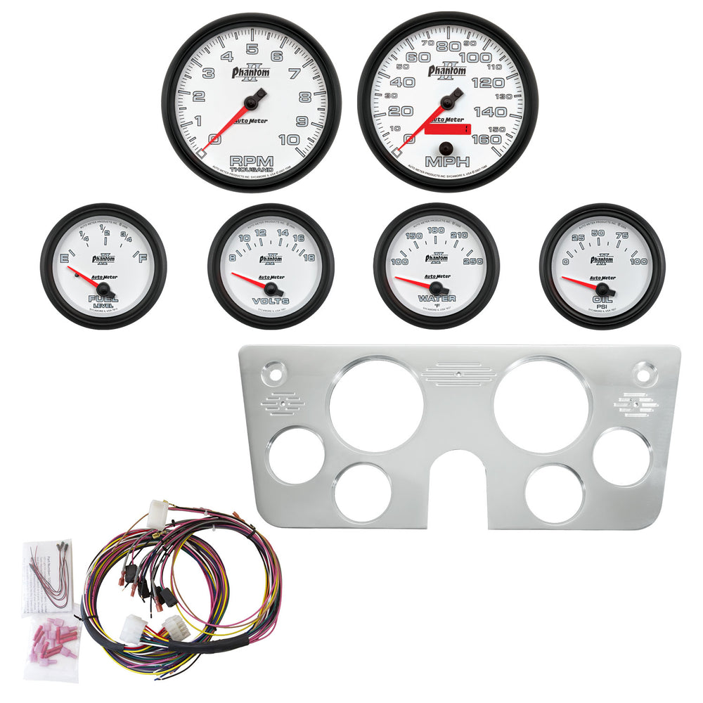 AutoMeter 6 Gauge Direct Fit Dash Kit, Chevy Truck 67-72, 6 Gauge, Phantom II