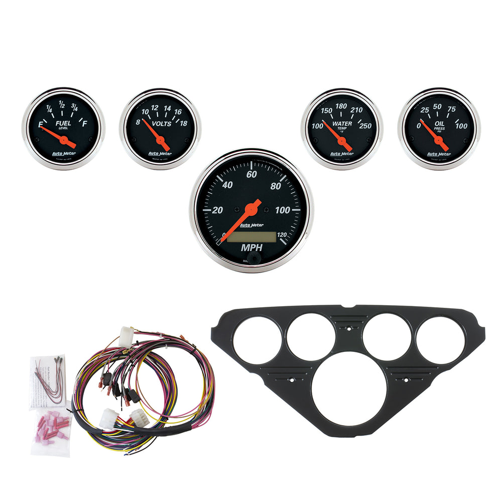 AutoMeter Direct Fit Dash Kit, Chevy Truck 55-59, MPH/Fuel/Oilp/Wtmp/Bat, DB (7049-DB)