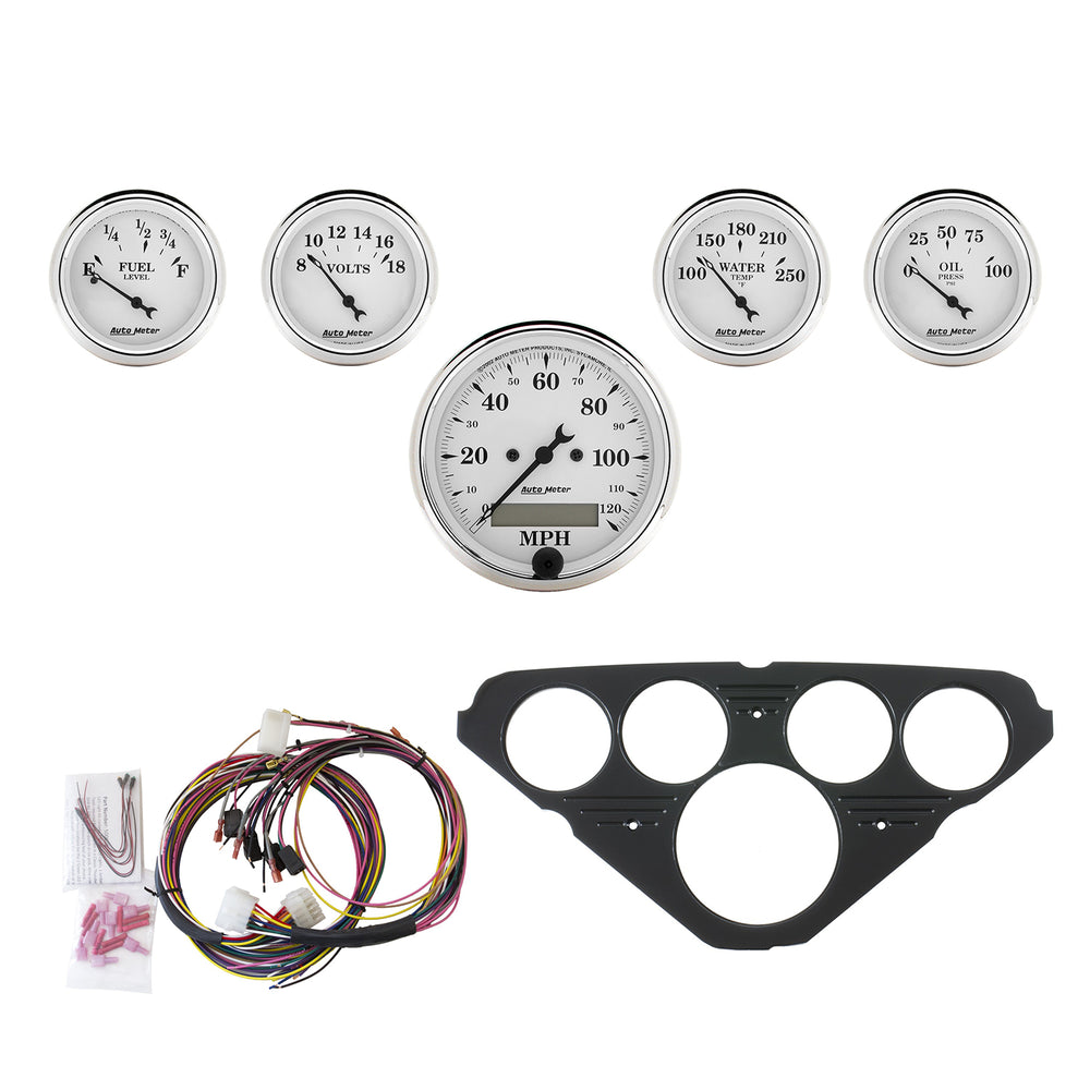AutoMeter Direct Fit Dash Kit, Chevy Truck 55-59, MPH/Fuel/Oilp/Wtmp/Bat, Otw (7049-OTW)