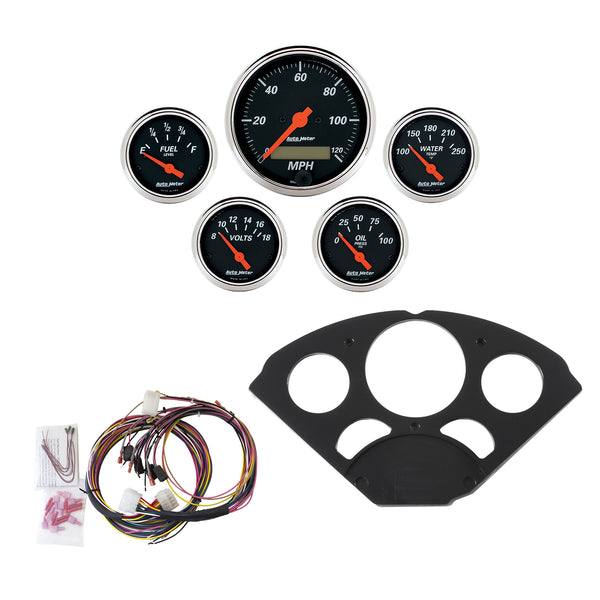 AutoMeter Direct Fit Dash Kit, Chevy 55-56, MPH/Fuel/Oilp/Wtmp/Bat, DB