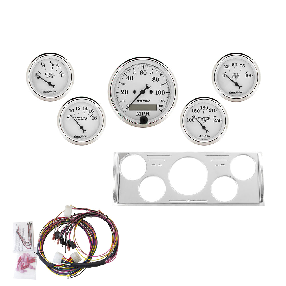 AutoMeter Direct Fit Dash Kit, Chevy Truck 40-46, MPH/Fuel/Oilp/Wtmp/Bat, Otw