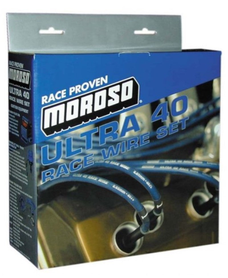 Moroso Jeu de fils d'allumage Chevrolet Small Block - Ultra 40 - non gainé - non HEI - par-dessus le couvre-soupapes - noir