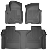 Husky Liner 2015+ F150 Supercrew Front & 2Nd Row Floor Liners Weatherbeater Series Black
