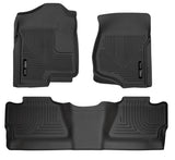 Husky Liner 2007-2013 Silverado/sierra 1500/2007-2014 2500/3500 Crew (NOT with Manual SHIFTER)FRONT & 2ND Seat FLR Lnrs BLaC