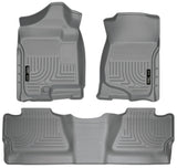 Husky Liner 2007-2013 Silverado/Sierra 1500/2007-2014 2500/3500 Crew (Not with Manual Shifter)Front & 2Nd Seat Flr Lnrs Grey