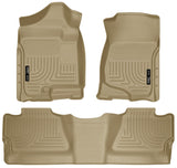 Husky Liner 2007-2013 Silverado/Sierra 1500/2007-2014 2500/3500 Crew (Not with Manual Shifter)Front & 2Nd Seat Flr Liners Ta