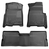 Husky Liner 2009-2014 F150 Supercrew Weatherbeater Front/2Nd Seat Floor Liners Black