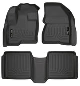 Husky Liner 2009+ Ford Flex/Lincoln Mkt Weatherbeater Front & 2Nd Seat Floor Liners 3Pc. Combo Black