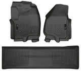 Husky Liner 2012-2016 F250/F350/F450 Super Duty Crew Cab (without Man Transfer) Front/2Nd Seat Floor Liners Black
