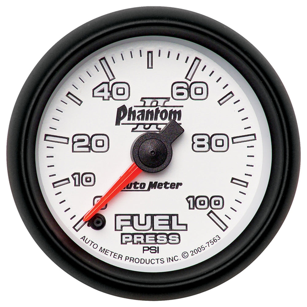AutoMeter 2-1/16" Fuel Pressure, 0-100 PSI, Phantom II