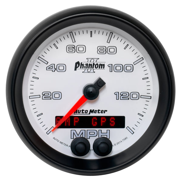 AutoMeter Indicateur de vitesse GPS 3-3/8 po, 0-140 MPH, Phantom II