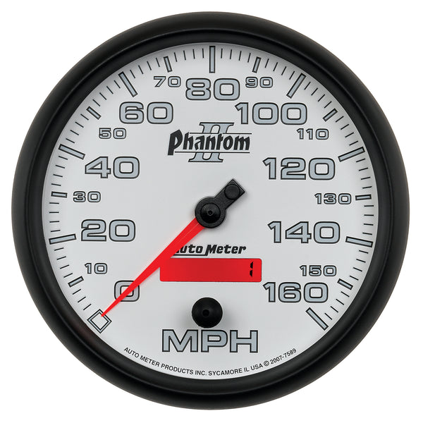 AutoMeter Indicateur de vitesse 5 po, 0-160 MPH, Phantom II