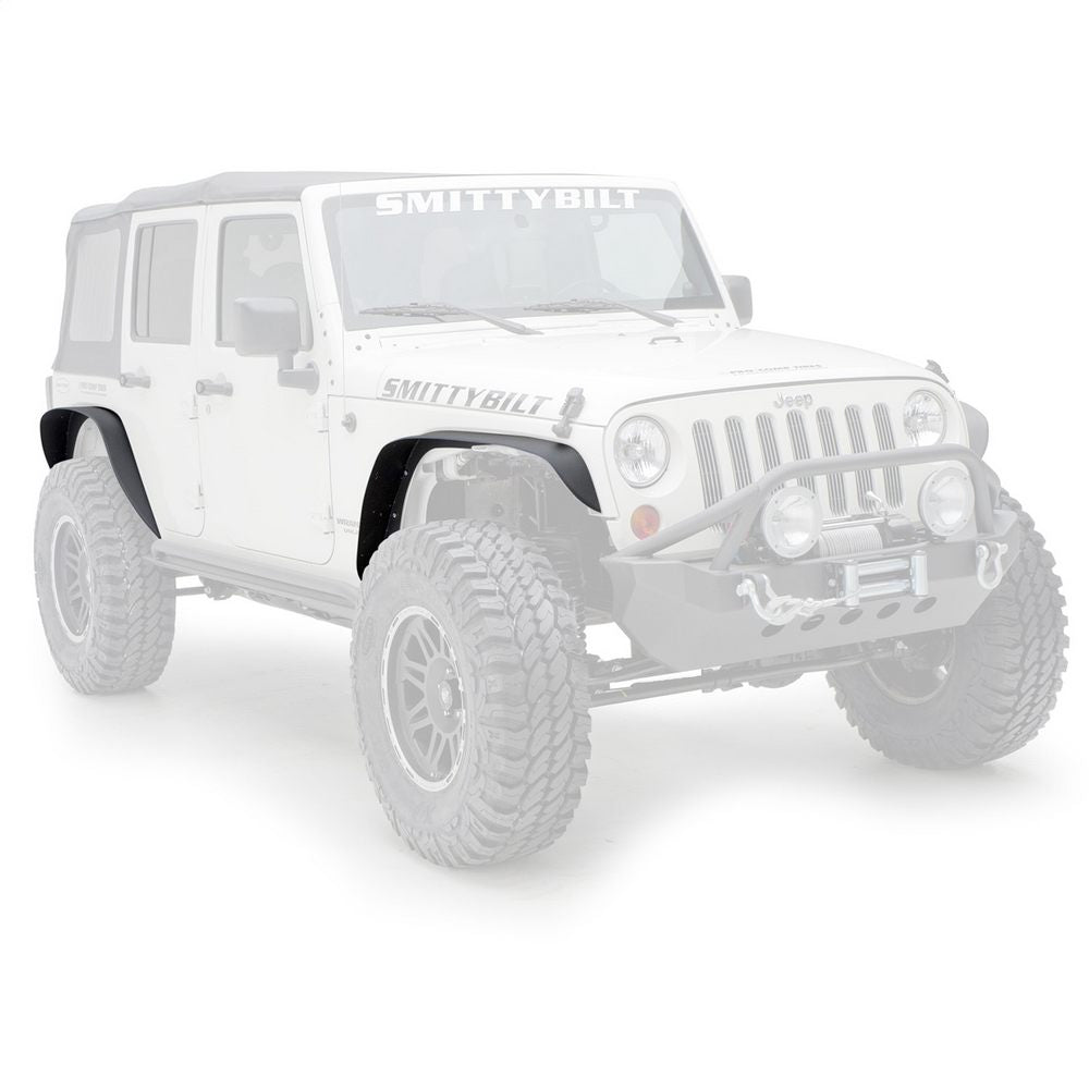 Smittybilt XRC Flat Fender Flare Kit - Set of 4 - Textured Black (07-18 JK/JKU)