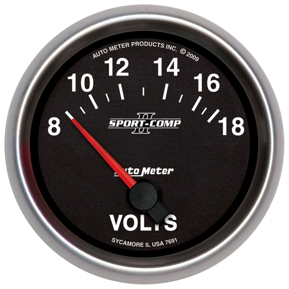 AutoMeter 2-5/8" Voltmeter, 8-18V, Sport-Comp II