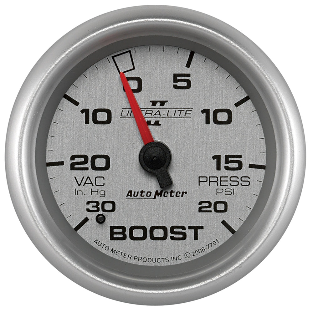 AutoMeter 2-5/8" Boost/Vacuum, 30 in HG/20 PSI, Ultra-Lite II