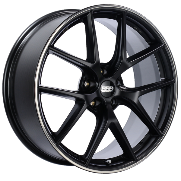 BBS Roue CI-R 20x8.5 5x114.3 ET40 à protège-jante poli - noir satiné - PFS/agrafe 82mm requis