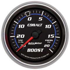 AutoMeter 2-5/8" Boost/Vacuum, 30 in HG/20 PSI, Cobalt