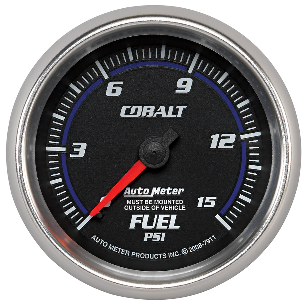 AutoMeter 2-5/8" Fuel Pressure, 0-15 PSI, Cobalt — Blue