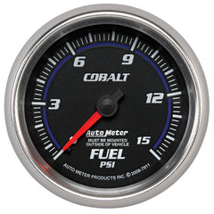 AutoMeter 2-5/8" Fuel Pressure, 0-15 PSI, Cobalt — Blue