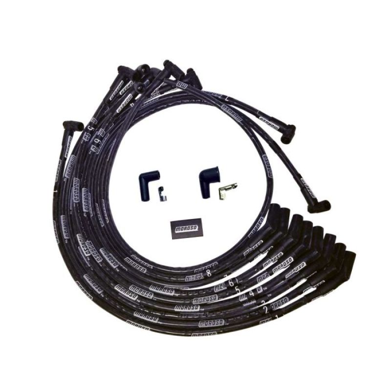 Moroso Jeu de fils de bougies Ultra gainé SB Ford 351W, embout de bougie 135, allumeur HEI - noir