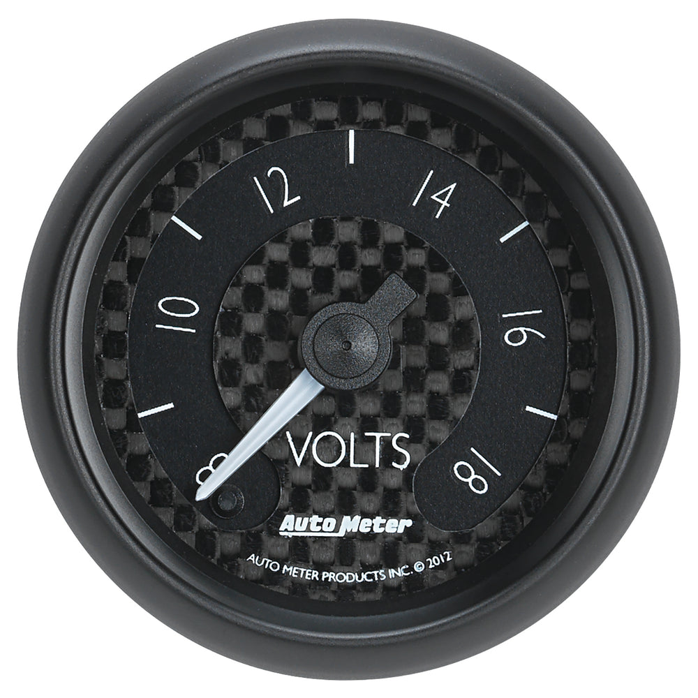 AutoMeter 2-1/16" Voltmeter, 8-18V, GT — White (8091)