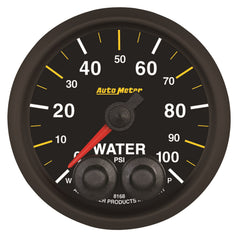 AutoMeter Gauge, Water Press, 2 1/16", 100PSI, Stepper Motor W/Peak & Warn, Nascar Can (8168-05702)