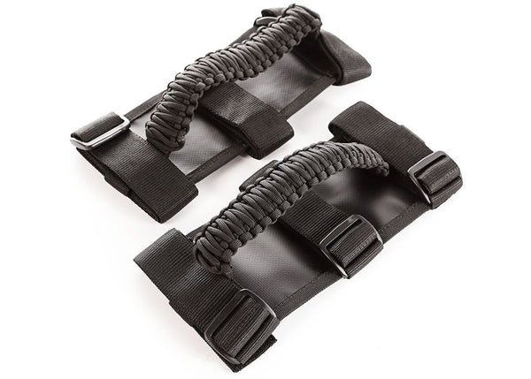 Rugged Ridge Grab Handle Kit Paracord Black/Black - 5519 Jeep CJ/Wrangler/Gladiator