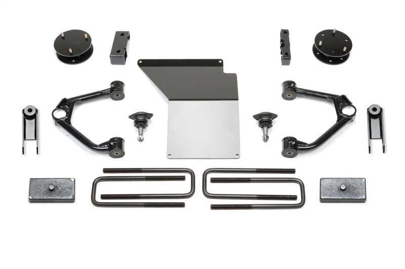 Fabtech Système Budget à bras supérieurs 4 po 14-18 GM K1500 Denali avec bras supérieurs d'origine en aluminium, avec Magneride