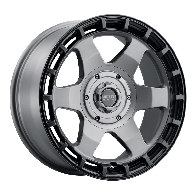 Weld Roue Off-Road Ridge 17x9 - 5x114.3 / 5x127 - ET-12 - alésage central 78.1mm - gris métal satiné (anneau noir)