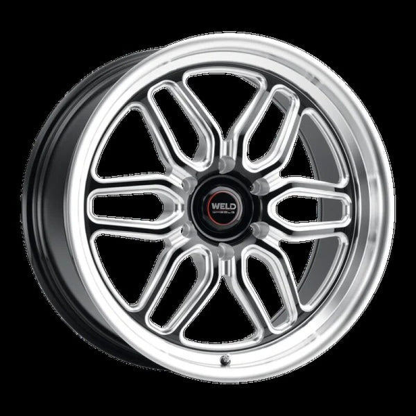 Weld Racing 17x7 Laguna 6 Drag 6x127 ET10 BS4.375 alésage 78.1 - noir brillant fraisé - lèvre diamantée