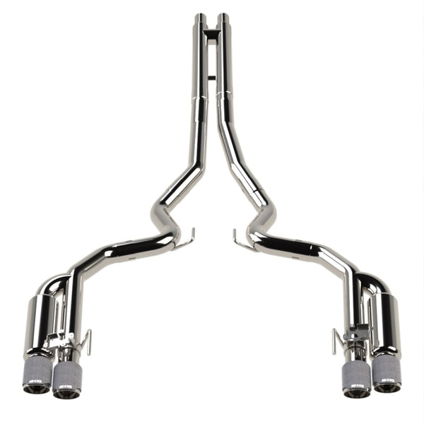 Kooks Échappement Cat-Back Shotgun à valves 3 po 18-24 Ford Mustang GT 5.0 - embouts en carbone