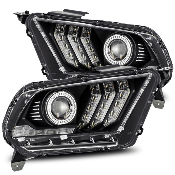 AlphaRex LED Projector Headlights in Black — 2010-2012 Ford Mustang (880115)