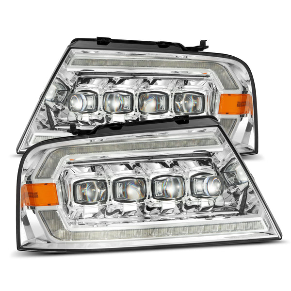 AlphaRex LED Projector Headlights in Chrome — 2004-2008 Ford F-150, 2006-2008 Lincoln Mark LT (880129)