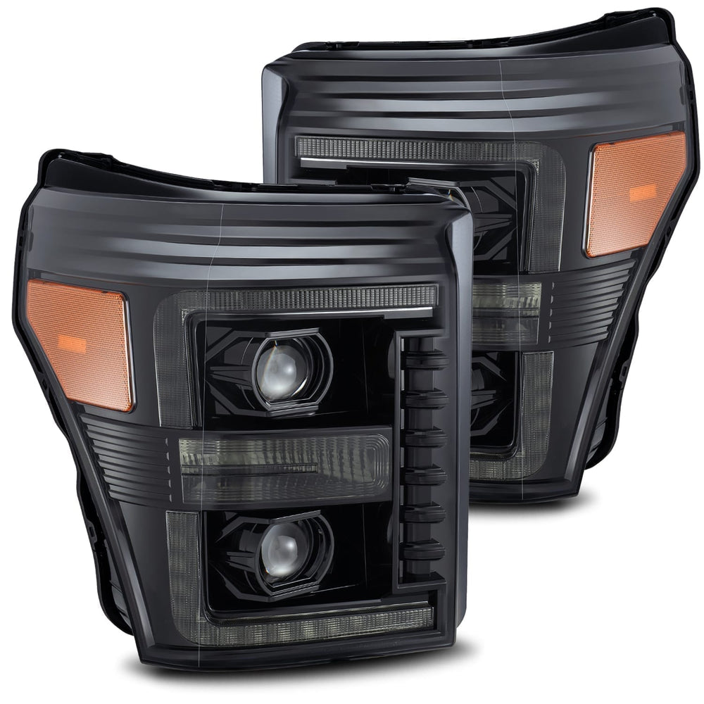 AlphaRex LED Projector Headlights Plank Style Design Midnight Black - 880143
