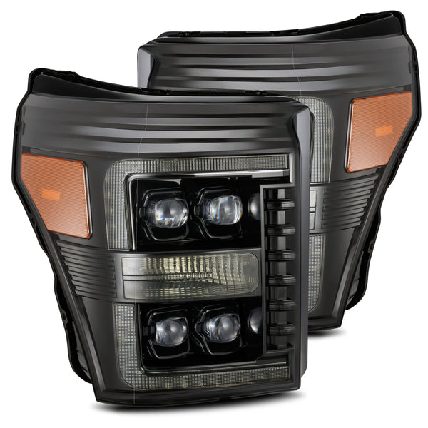 AlphaRex LED Projector Headlights in Alpha- Black — 2011-2016 Ford F-350 (880147)