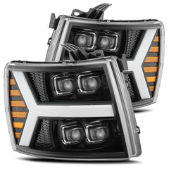 AlphaRex LED Projector Headlights Plank Style Design Gloss Black - 880208