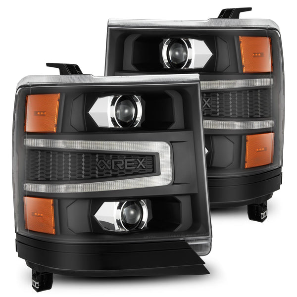 AlphaRex Phares à projecteur - noir — 2016-2018 Chevy 1500HD (880234)