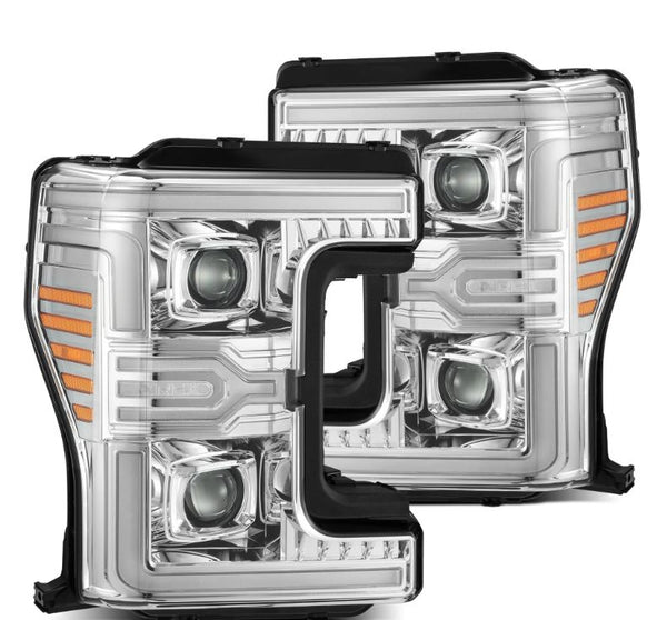 AlphaRex Projector Headlights Chrome — 2017-2019 Ford F-250/350/450/550 (880346)