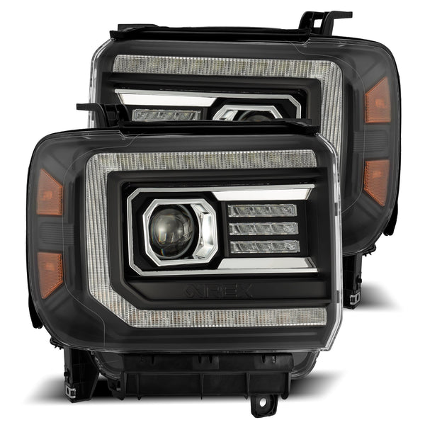 AlphaRex Projector Headlights Black — 2014-2018 GMC Sierra (880615)