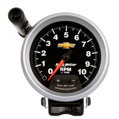 AutoMeter 3-3/4" Pedestal Tachometer, 0-10,000 RPM, Chevy Gold Bowtie