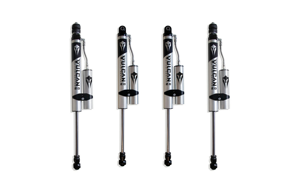 MaxTrac F&R Vulcan Series Reservoir Shocks - 2.5"-3" Lift Height — Brushed Silver (889730VR)