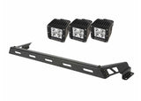 Rugged Ridge 07-18 Jeep Wrangler JK Black 3 Sqaure LED Hood Mounted Light Bar Kit (1123211)