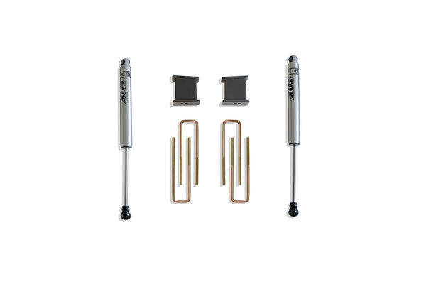 MaxTrac Boîte de composants pour ensemble de rehaussement — ensemble en boîte de rehaussement arrière de 4 po avec amortisseurs FOX — 2016-2018 Chevrolet Silverado 1500; 2016-2018 GMC Sierra 1500 (901750F)