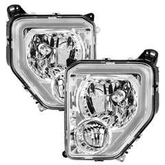 Spyder Crystal Headlight Set w/ Light Bar - Chrome