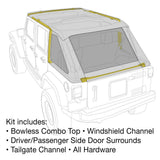 Smittybilt 2007-2018 Wrangler Jk 2Dr Bowless Combo Top Kit with Tinted Windows/Black Diamond